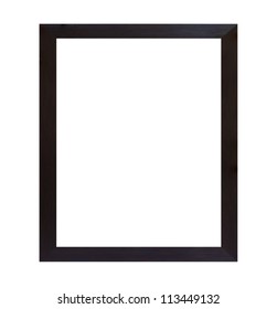 Black Wood Frame Isolated On White Background