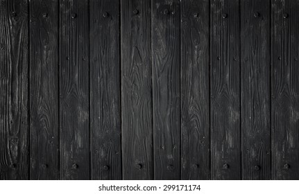 Black Wood Texture. Background Old Panels In High Detailed Photo