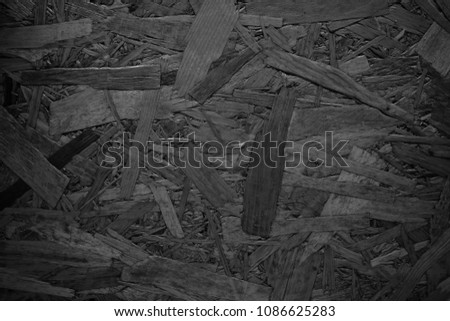 Black wood texture background.Black plywood scraps texture