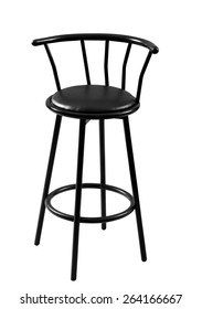 Black Wooden Bar Stool On A White Background