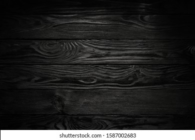 Black Wooden Plank Background with Vignette