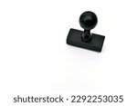 Black wooden rubber stamp with the copy space on the white paper