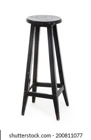 Black Wooden Stool