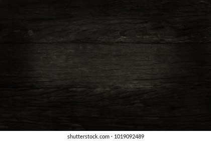 Black Wooden Wall Background, Texture Of Dark Bark Wood With Old Natural Pattern For Design Art Work, Top View Of Grain Timber.