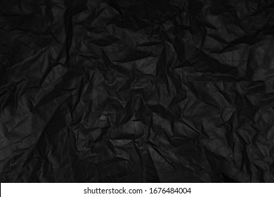 Black Wrinkled Paper Texture, Embossed Background