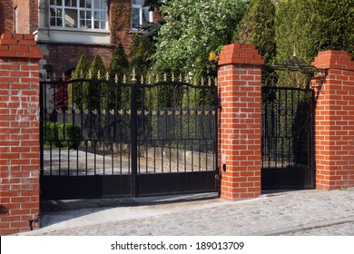 black wrought gate