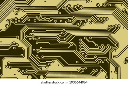 Black and yellow pattern of computer board