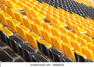 Black And Yellow Seats In Borussia Stadium In Dortmund