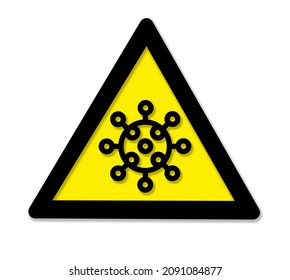 Black And Yellow Virus Danger Sign In White Back