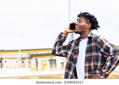 Black young african man making call - Powered by Shutterstock