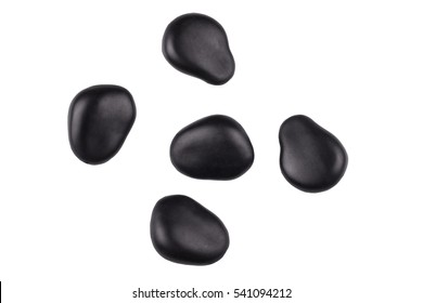 Black Zen Stones Isolated On A White Background