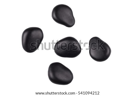 Black zen stones isolated on a white background