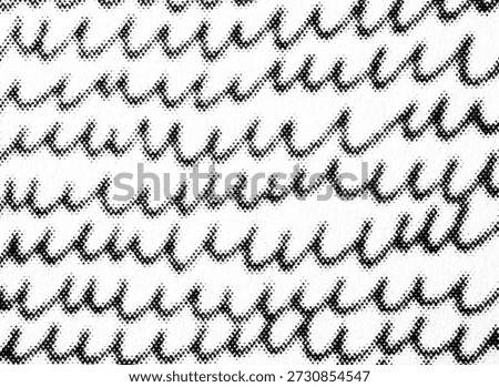 Black-and-white halftone texture of hand-drawn scribble marks arranged in loose horizontal rows. Dotted screenprint look with wavy strokes, sketchy and organic.