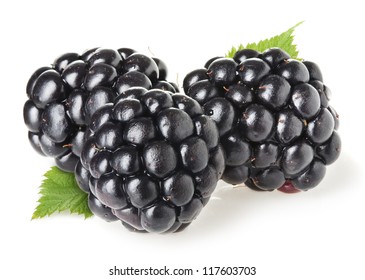 Blackberries On White Background