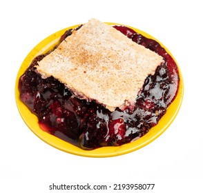 Blackberry Cobbler Plated. Isolated On White.