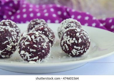 Blackberry Coconut Protein Balls