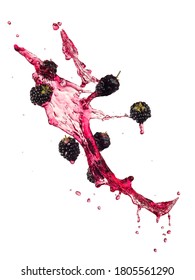 Blackberry Juice And Blackberries Splash