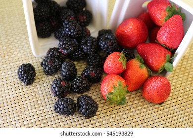Blackberry and strawberries