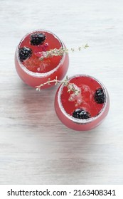 Blackberry Thyme Fizz Cocktail Or Mocktail