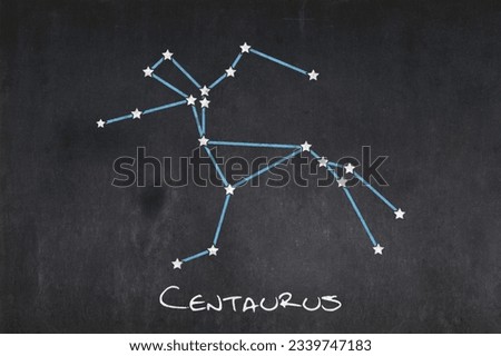 Blackboard with the Centaurus constellation drawn in the middle.