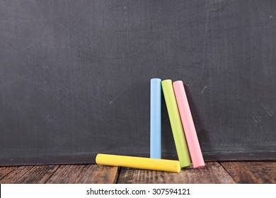 blackboard and chalk Stock Photo