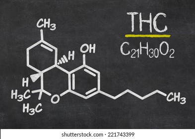 Blackboard With The Chemical Formula Of THC