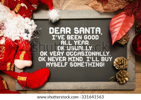 Blackboard with a Christmas Funny text in a conceptual image