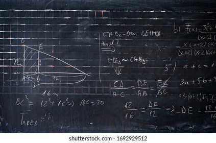 Blackboard Inscribed Scientific Formulas Calculations Mathematics Stock Photo Edit Now