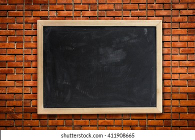 Blackboard On Brick Wall Background Stock Photo (edit Now) 411908665