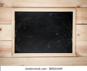 Blackboard on a wooden