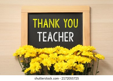 Blackboard Phrase Thank You Teacher Flowers Stock Photo 2172055725 ...