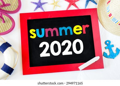 Blackboard with summer 2020