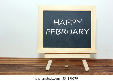 Blackboard Writing Happy February