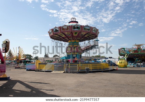 Blackfoot, Idaho, USA , Eastern\
Idaho State Fair Wednesday September 2022, swing carousel\
ride.