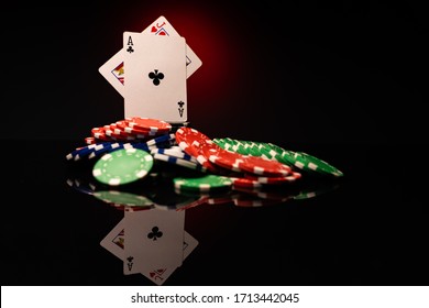 Blackjack Cards With Casino Chips