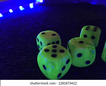 Blacklight LED Dice Cube In An Area