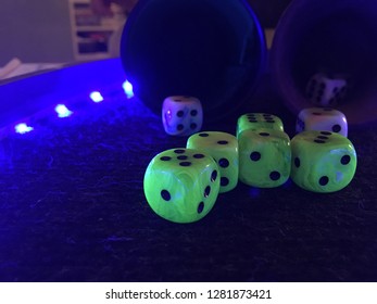 Blacklight LED Dice Cube In An Area