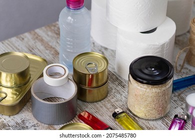 Blackout survival kit with basic elements - Shutterstock ID 2075485780