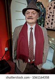 BLACKPOOL, JANUARY 14: Madame Tussauds Blackpool, UK 2018. Wax figure of David Jason an English actor and comedian in BBC comedy series Only Fools and Horses, and crime drama A Touch of Frost.
