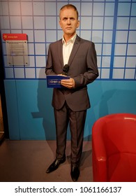 BLACKPOOL, JANUARY 14: Madame Tussauds Blackpool, UK 2018. Wax Figure Of Jeremy Kyle An English Television And Radio Presenter, Hosting The Tabloid Talk Show The Jeremy Kyle Show On ITV Since 2005.