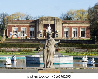 Blackpool, Lancashire - 2 April 2017.  Stanley Park Looking Towards Art Deco Cage