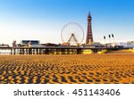 Blackpool Tower and Central Pier Ferris Wheel, Lancashire, England, UK