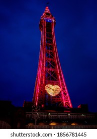 Blackpool Tower In Lights At Dusk