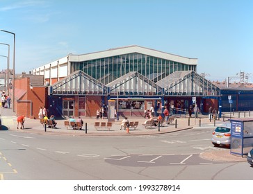 Blackpool, UK - 31 May 2021: The Station Entrance And Building Of Blackpool North Railway Station.