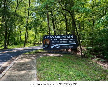 Blacksburg, South Carolina, USA -2022: Kings Mountain National Military Park Entrance. National Park Service Sign. Park Commemorates Battle Of Kings Mountain, A Pivotal Battle In The Revolutionary War