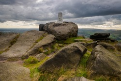 Blackstone Edge Is A Gritstone Escarpment At 1,549 Feet (472 M) Above Sea Level In The Pennine Hills Surrounded By Moorland On The Boundary Between Greater Manchester And West Yorkshire In England.