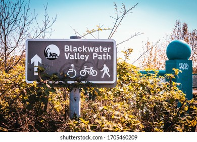 Blackwater Valley Path Rustic Sign Graffiti