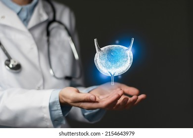 Bladder issues medical concept. Photo of female doctor, empty space.  - Shutterstock ID 2154643979