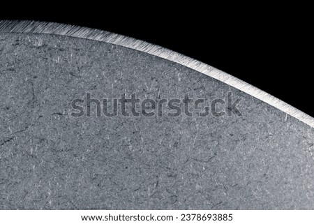 The blade of a sharp knife close-up. Knife blade made of high carbon steel