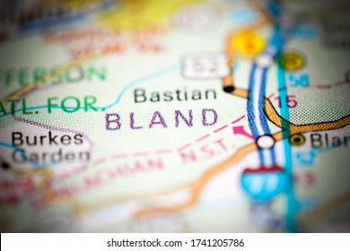 Bland. Virginia. USA On A Geography Map